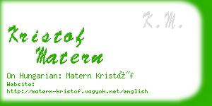 kristof matern business card